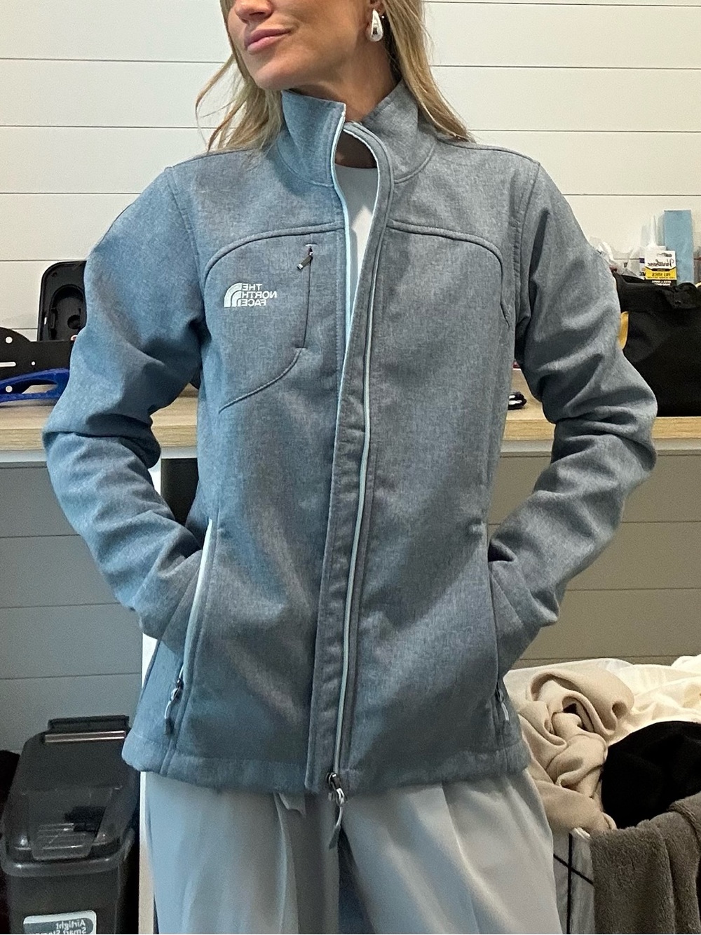 The North Face Women's Heathered Light Blue Utility Jacket